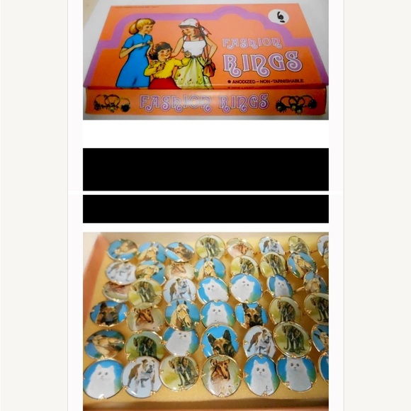 VINTAGE Animal RINGS WITH DISPLAY New 72pc lot#1013a Vintage Fashion Rings Box